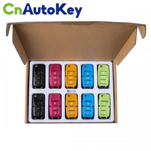 XKB50EN Wire Remote Key VW B5 Flip 3 Buttons Red Blue Yellow English 5pcs/lot