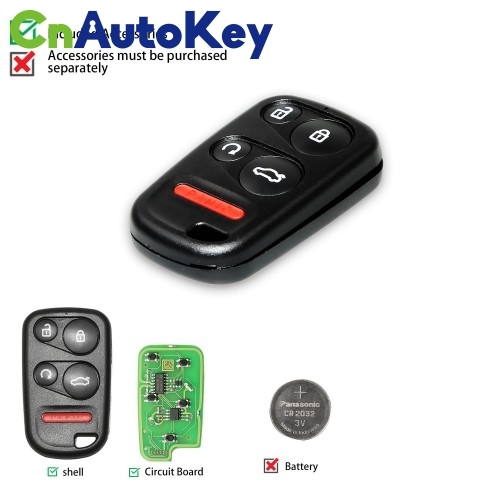 XKHO03EN Wire Remote Key Honda Separate 4 buttons with Remote Start &amp; Trunk Button English 5pcs/lot