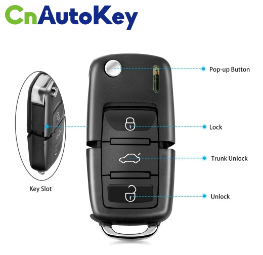 Xhorse XKB501EN B5 Wire Remote Key VW B5 Flip 3 Buttons English