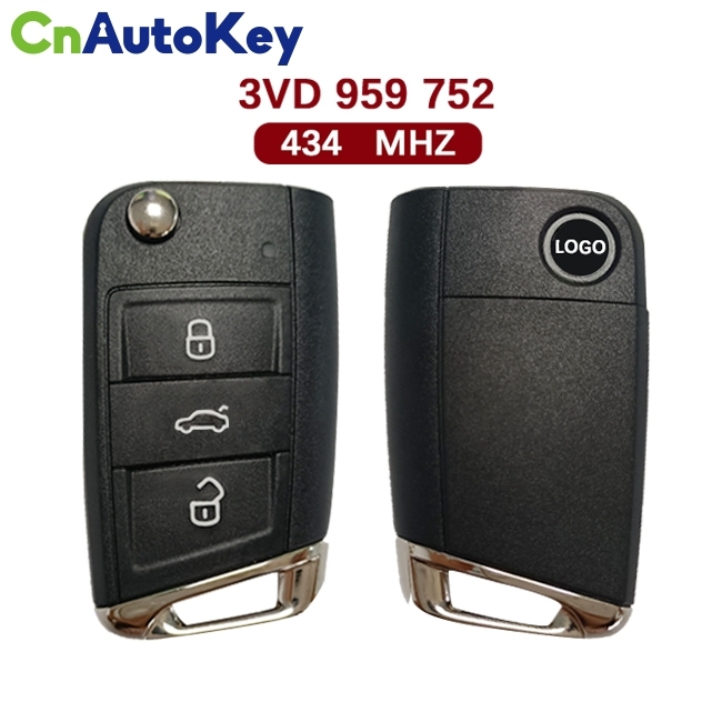 CN001128  FOR Skoda Superb Facelift 3 Button Flip Key Fob Remote 3VD 959 752 434mzh NCP2161W 3VD959752