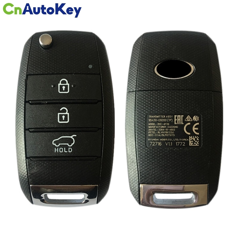 CN051035 ORIGINAL Flip Key for Kia Sportage 3Buttons 433 MHz 4D60 80 Bit 95430-D9200