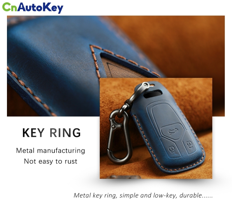 CS008021   For Old Audi B6 B7 B8 A4 A5 A6 A7 A8 Q5 Q7 R8 TT S5 S6 S7 S8 Key Bag Genuine Leather Remote Key Ring Smart Car Key Case