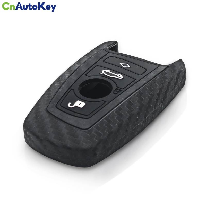 CS006034   Carbon Fiber Silicone Smart Key Cover Shell Case For Bmw New 1 3 4 5 6 7 Series F10 F20 F30 Car Accessories 4 Buttons