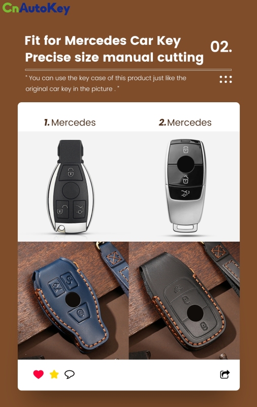 CS002045     For Mercedes Benz 2017 E Class E43 E300 E400 W213 2018 S Class E300L S320 S350 s450l Leather Car Key Case