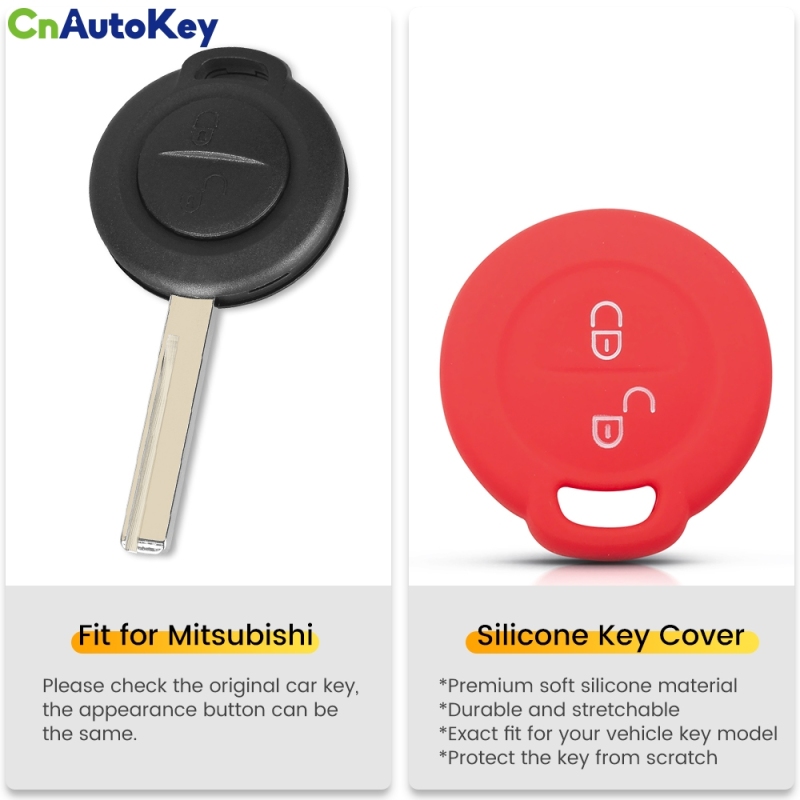 CS002038     For Mitsubishi Colt Warior Carisma Spacestar For Benz Smart Forfour City Silicone Car Key Skin Protective Rubber Case