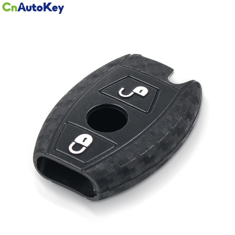 CS002044    Carbon Silicone Car Key Case Cover For Mercedes benz CLS CLA GL R SLK AMG A B C S 2/3 Buttons New Protective Shell