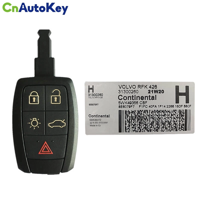 CN050011 OEM 2008 - 2013 Volvo C70 C30 S40 V50 Remote Key with Smart Entry 31300260  426MHZ 5WK49356