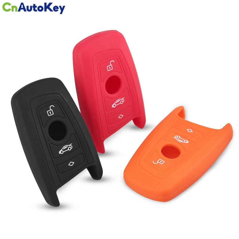 CS006046    For BMW 3 5 7 Series 2009-2016 X3 X4 Smart Card Remote Fob Cover 3 Button Silicone Car Key Case