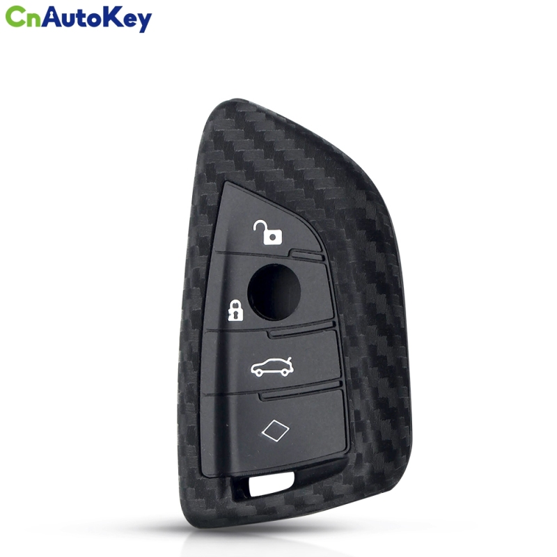 CS006044   10X For BMW X1 X5 X6 5 7 Series 2016 2017 2018 Keyless 3 Button Carbon Silicone Car Key Case Remote Fob Cover