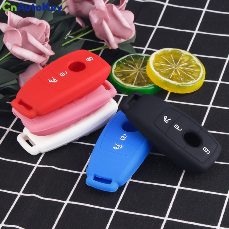 CS002053    3 Buttons Key Rings For Mercedes Benz AMG Key 2017 E W213 Class Silicone Protector Case Key Cover Fob Silicone Key Case