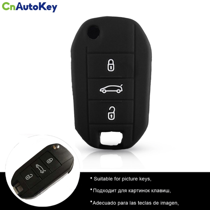 CS016033    10X For Citroen C4 CACTUS C5 C3 C4L For Peugeot Remote Case Protector Remote 3 Button Silicone Car Key Case Fob Cover