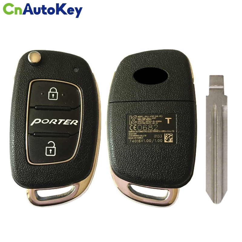 CN020104 Genuine Hyundai Porter Remote Flip Key 2B 433MHZ OKA-420T(HR-PE)