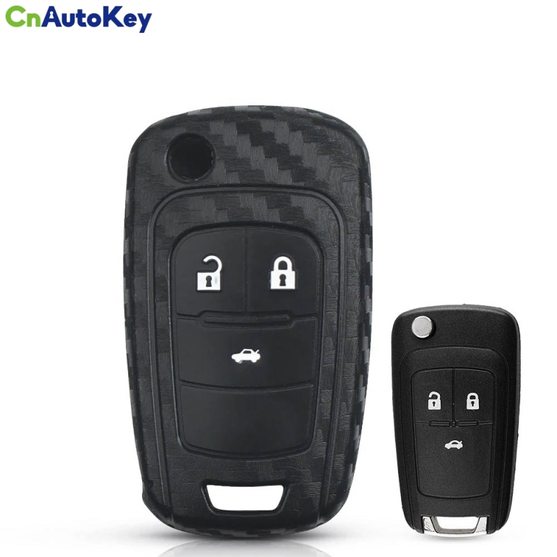 CS014016   10X Car Silicone Key Case Carbon Fiber Key Fob Protector For Chevrolet Cruze Aveo Trax Opel Astra Corsa Meriva Zafira