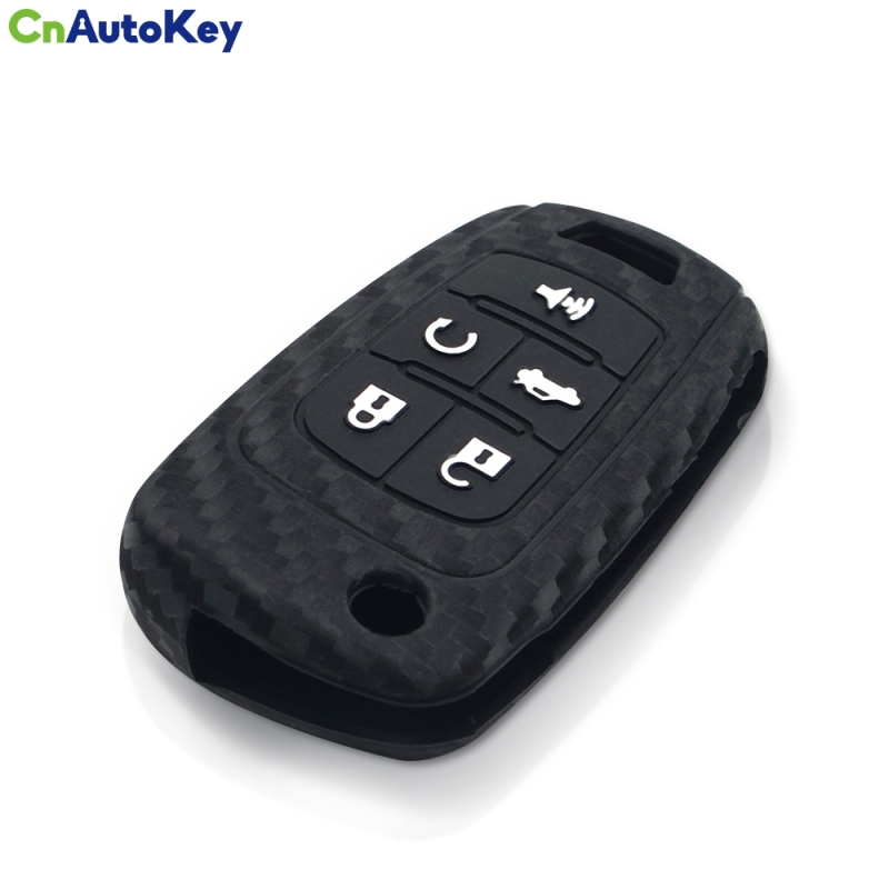 CS014015   For Chevrolet Cruze Epica Lova Camaro For VAUXHALL OPEL Insignia Astra Fob Cover 5 Button Carbon Silicone Car Key Case