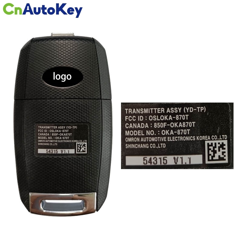CN051138 OEM Kia Forte 2013-2016 Keyless Entry Remote Flip Key Fob OSLOKA-870T (YD-TP) 95430-A7400 4D70 chip