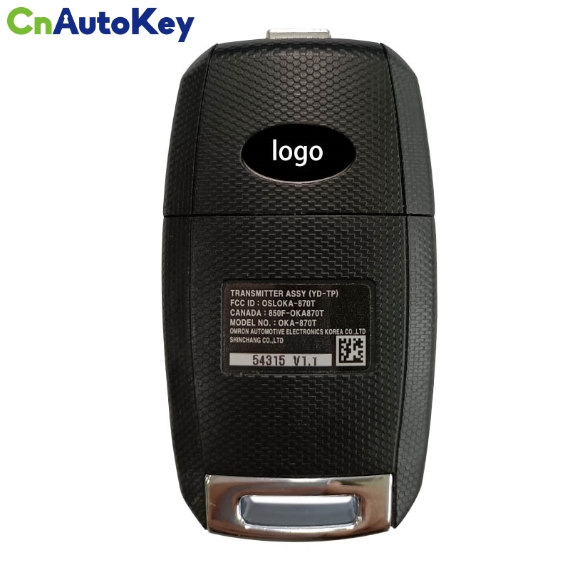 CN051138 OEM Kia Forte 2013-2016 Keyless Entry Remote Flip Key Fob OSLOKA-870T (YD-TP) 95430-A7400 4D70 chip