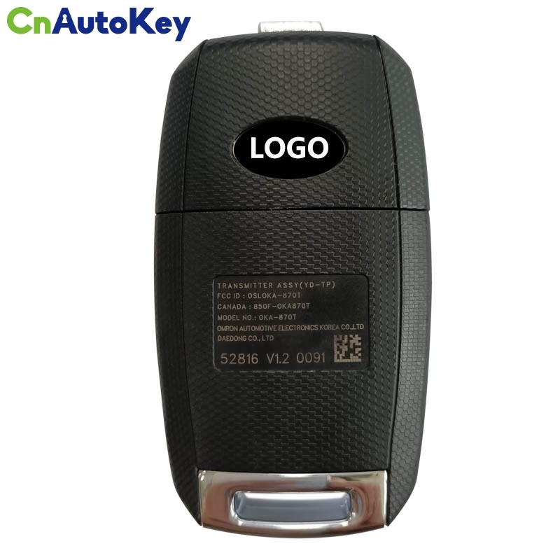 CN051133 OEM Kia Forte 2013-2016 Keyless Entry Remote Flip Key Fob OSLOKA-870T (YD-TP) 95430-A7400 4D70 chip