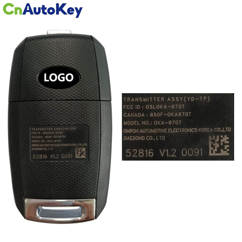CN051133 OEM Kia Forte 2013-2016 Keyless Entry Remote Flip Key Fob OSLOKA-870T (YD-TP) 95430-A7400 4D70 chip