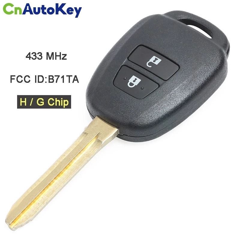 CN007238    433MHz H / G Chip FCC ID: B71TA Replacement 2 Button Remote Key Fob for Toyota RAV4 Yaris