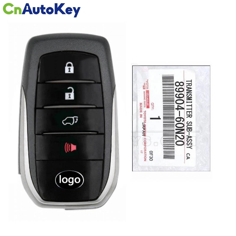 CN007245 Toyota Land Cruiser 2018 Smart Key Remote 4 Buttons 433MHz 89904-60N20 89904-60N21 89904-60N70 FCC ID: BJ2EW PAGE1 A8 CHIP