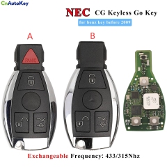 CN002079  NEC Keyless go Remote Key Fob 3 Button BGA style Upgrade for-Mercedes-Benz before 2009 315mhz 433MHz Exchanged CG