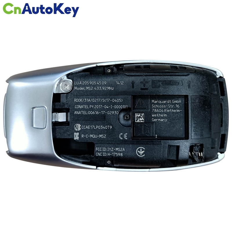 CN002084  OEM 2x Smart Keys Mercedes C-Class W205 Buttons:2 / Frequency: 433.92MHz / Part No: A2059054509/ Blade signature: HU64 / Keyless Go (ONLY PA