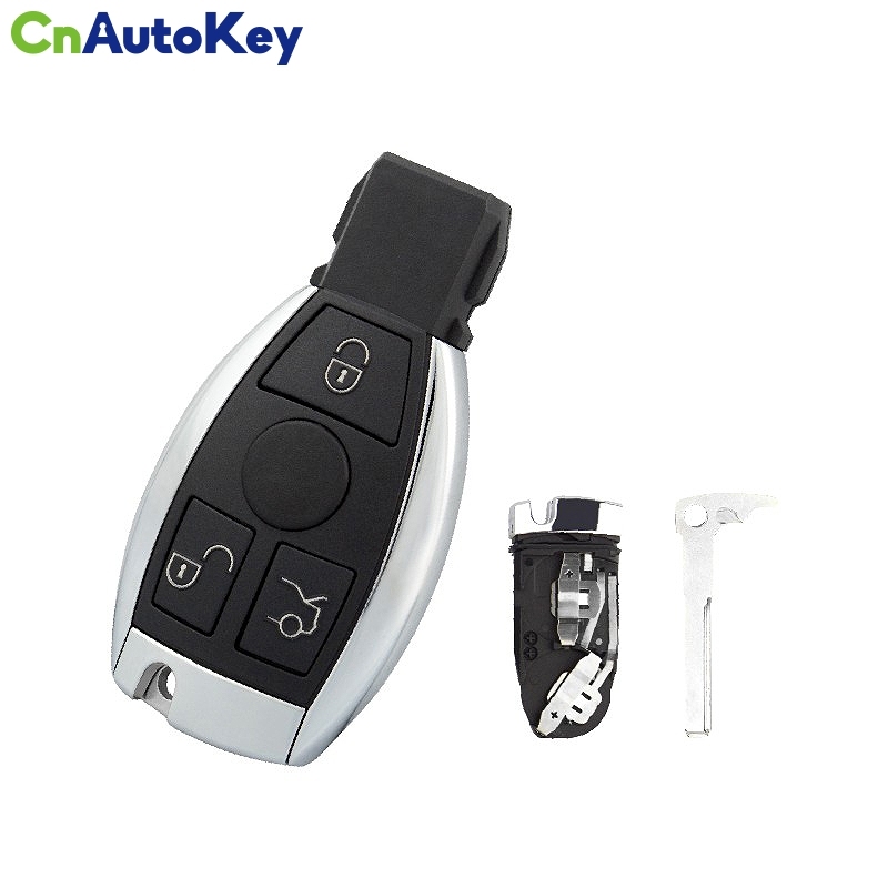 CS002055 Smart Key Card Housing Uncut Insert Blade 3 3 + 1 Button Fob Case for Mercedes Benz 2 Battery Holder