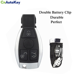 CS002055 Smart Key Card Housing Uncut Insert Blade 3 3 + 1 Button Fob Case for Mercedes Benz 2 Battery Holder