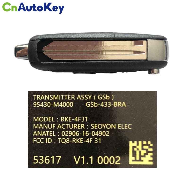 CN020119 2016 Hyundai Creta Remote Flip Key 3+1B 433MZ 4D60 80BIT 95430-M4000