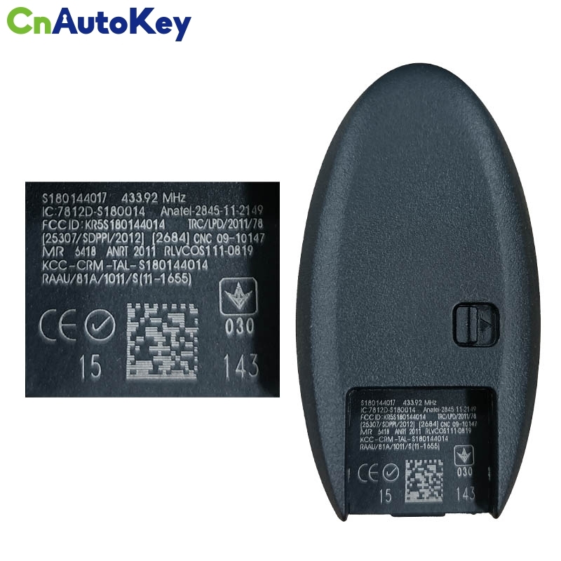 CN027083  for Nissan Murano Pathfinder 2019 2020 Smart Remote Key Fob S180144904 KR5TXN7 433.92MHz 4A Chip PN 285E3-9UF5B