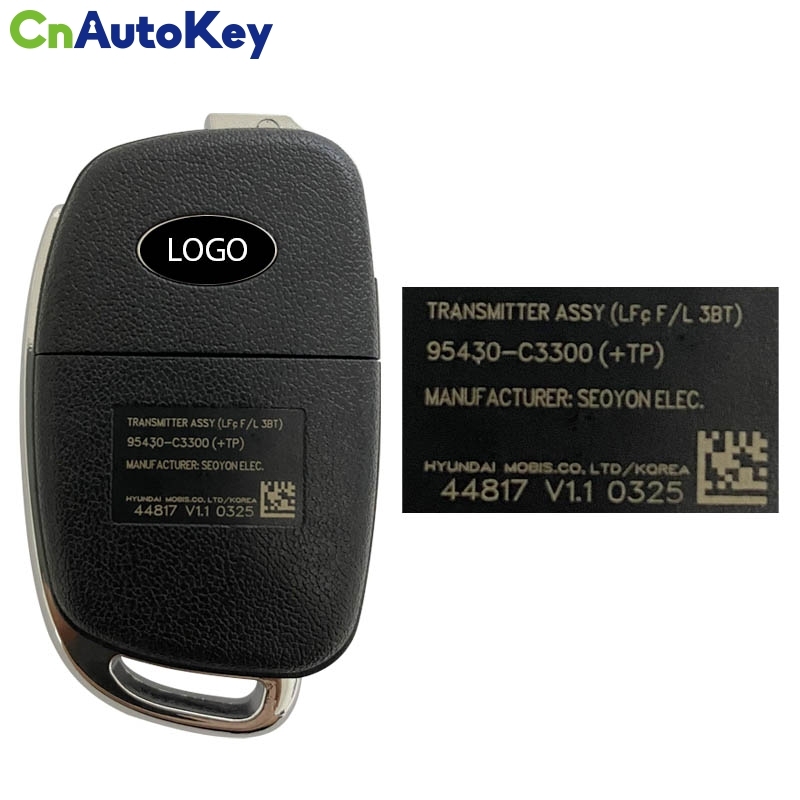 CN020218  Hyundai Sonata Genuine Flip Remote Key 2018 3 Buttons 433MHz 95430-C3300