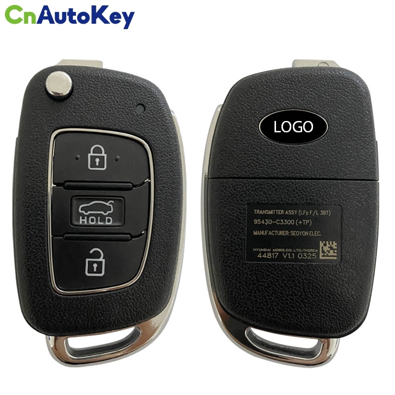 CN020218  Hyundai Sonata Genuine Flip Remote Key 2018 3 Buttons 433MHz 95430-C3300