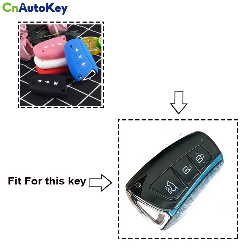 CS020034 Silicone Key Rings Key Cover Case Fob Protector For Hyundai Solaris ix35 ix45 Accent Elantra Santa Fe 3 BT Case Key Cover