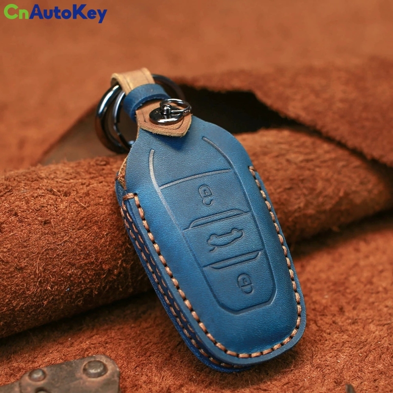 CS009046   Car Auto Key Fob Case For Peugeot 208 308 508 3008 5008 For Citroen C4 Picasso DS3 DS4 DS5 DS6 Genuine Leather Handmade