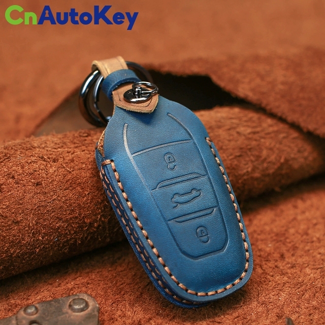 CS009046   Car Auto Key Fob Case For Peugeot 208 308 508 3008 5008 For Citroen C4 Picasso DS3 DS4 DS5 DS6 Genuine Leather Handmade