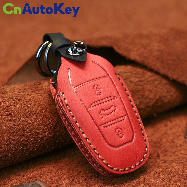 CS009046   Car Auto Key Fob Case For Peugeot 208 308 508 3008 5008 For Citroen C4 Picasso DS3 DS4 DS5 DS6 Genuine Leather Handmade