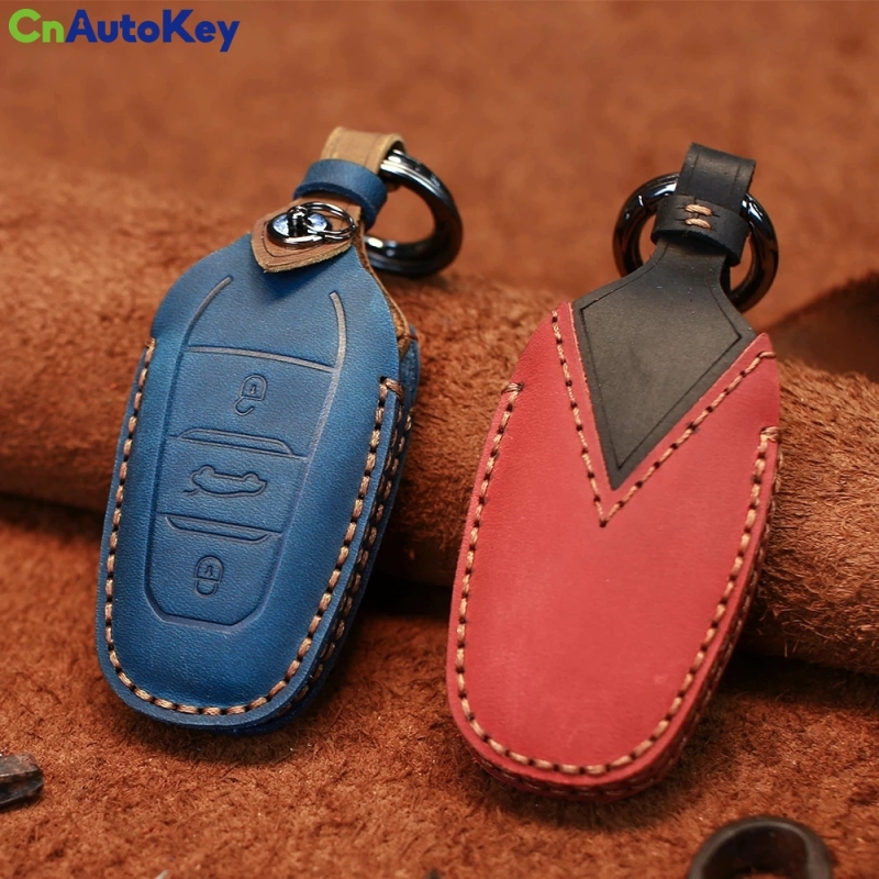 CS009046   Car Auto Key Fob Case For Peugeot 208 308 508 3008 5008 For Citroen C4 Picasso DS3 DS4 DS5 DS6 Genuine Leather Handmade