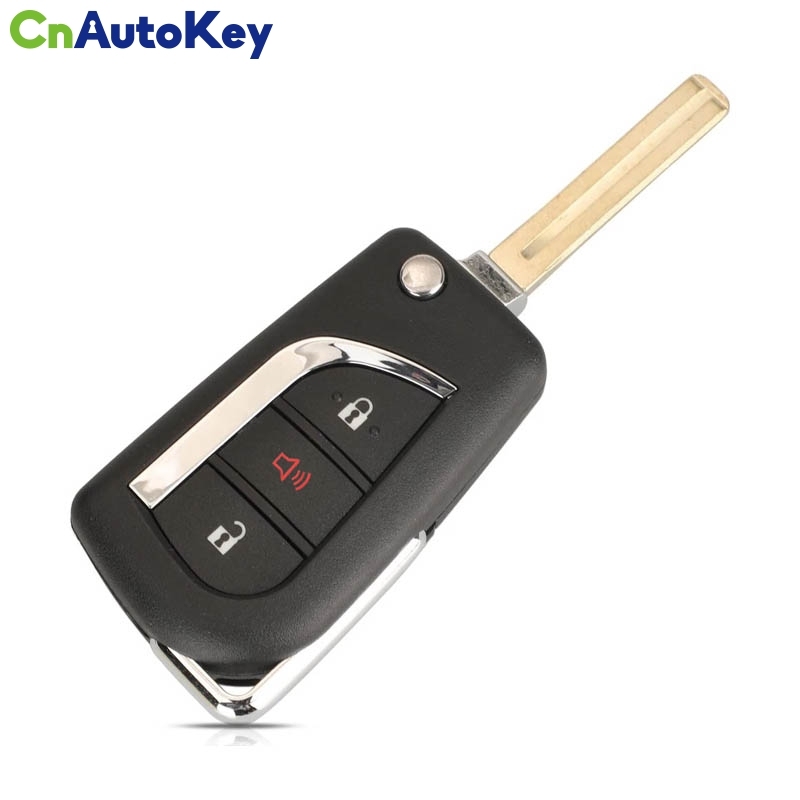 CN007268  3 Button BA2TA 433MHz 8A Chip 89070-0KB40 Folding Filp Remote Control Car Key Fob Fit For Toyota Hilux 2015 - 2020