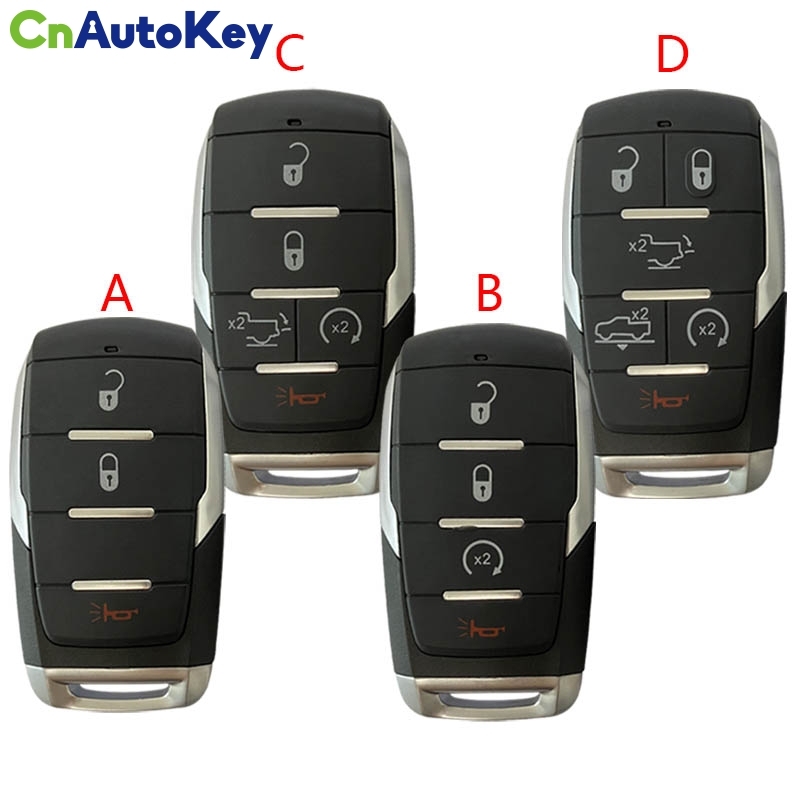 CS087002   Smart Remote Car Key Shell Case With 3 4 5 6 Buttons for Dodge RAM 1500 Limited LongHorn 2019 2020 2021 Fob OHT-4882056