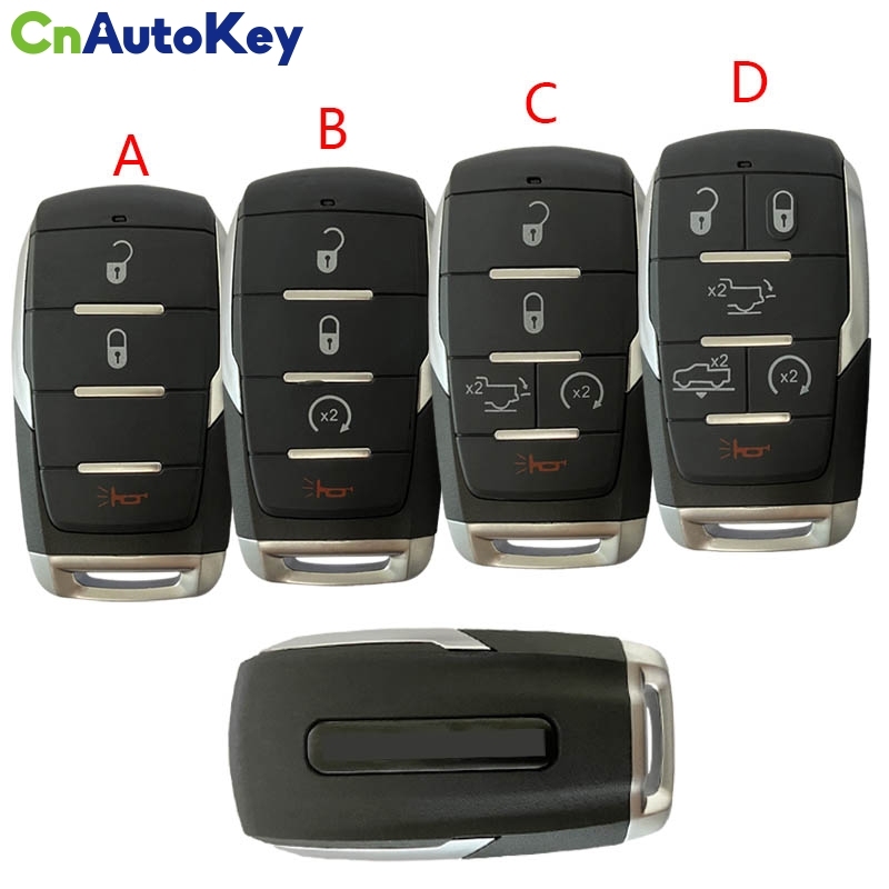 CS087002   Smart Remote Car Key Shell Case With 3 4 5 6 Buttons for Dodge RAM 1500 Limited LongHorn 2019 2020 2021 Fob OHT-4882056