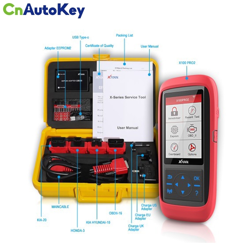 CNP152  XTOOL X100 Pro2 Auto Key Programmer with EEPROM Adapter Support Mileage Adjustment