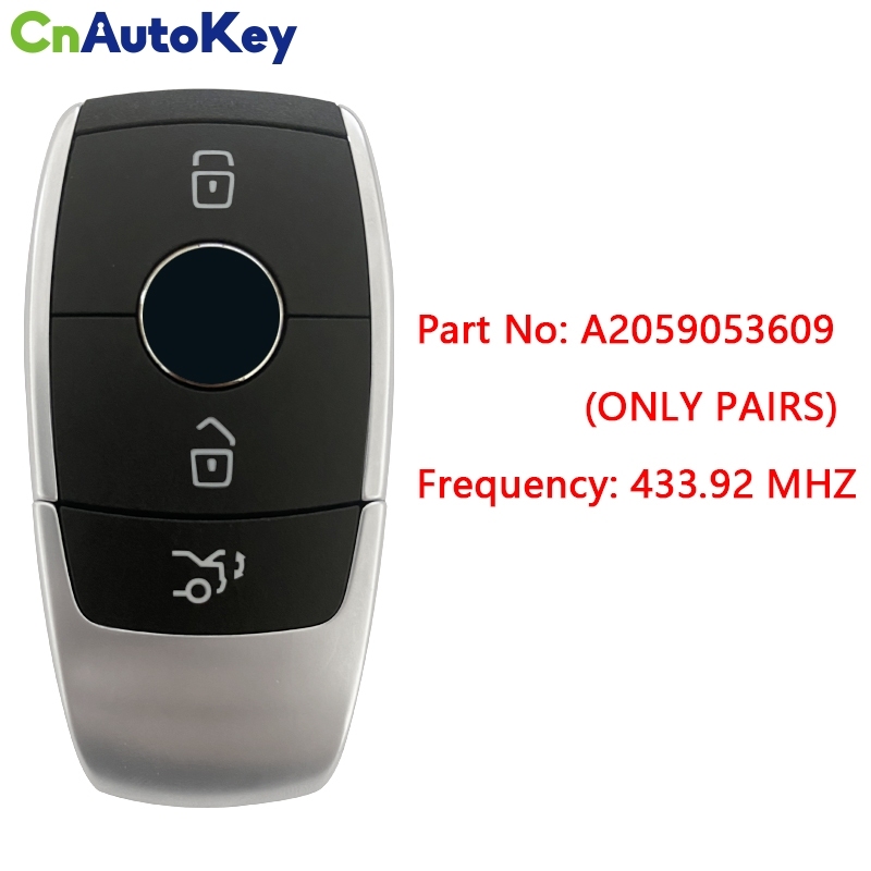 CN002081  OEM 2x Smart Keys Mercedes W205 2018+ Buttons:3 / Frequency: 433.92 MHz / Manufacture: Marquardt / Part No: A2059053609 / (ONLY PAIRS)