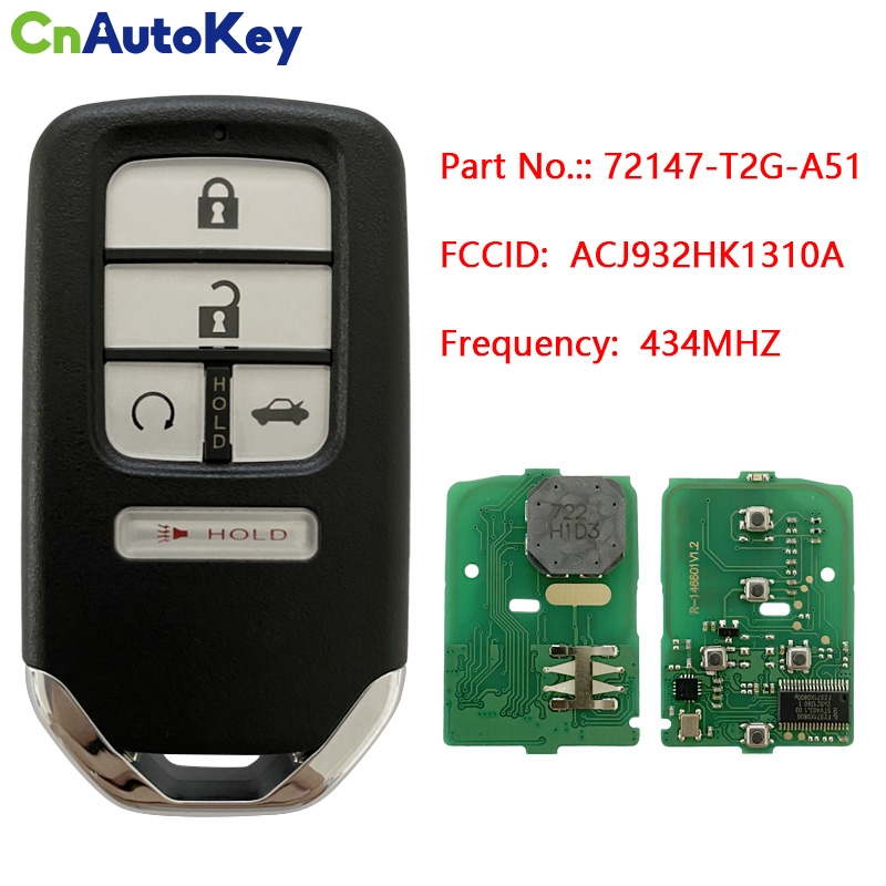 CN003147 2016 - 2017 Honda Accord Proximity Remote Key 72147-T2G-A51 ...