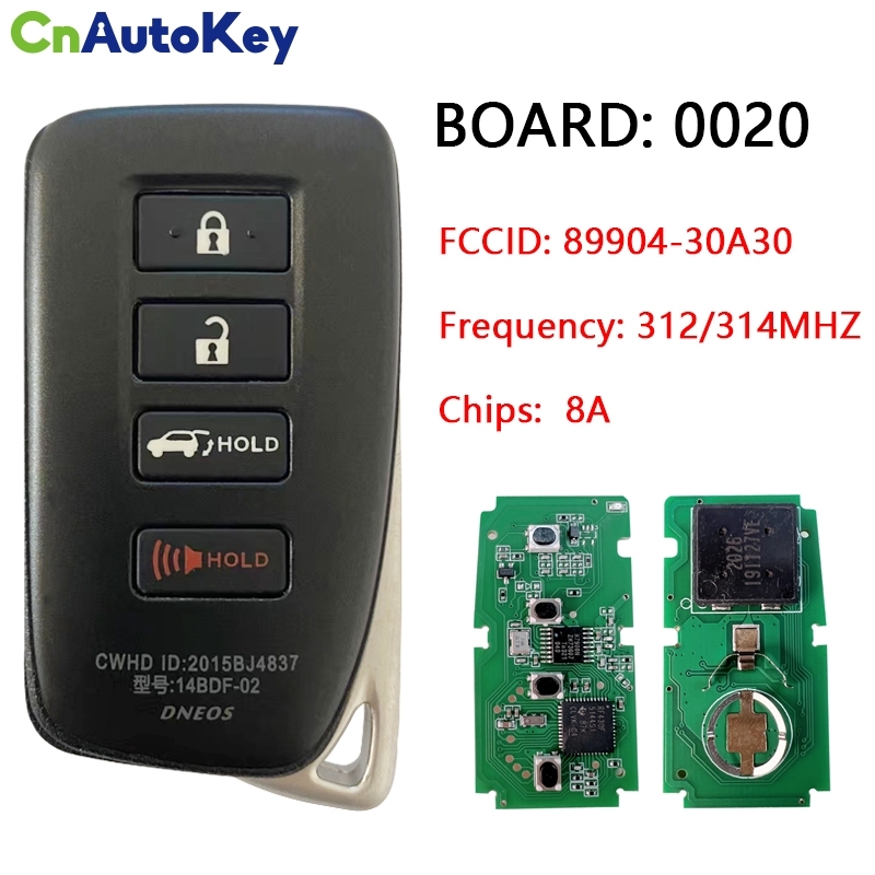 CN052016 For Lexus ES350 4-Button Smart Key HYQ14FBA  G BOARD 0020  89904-30A30