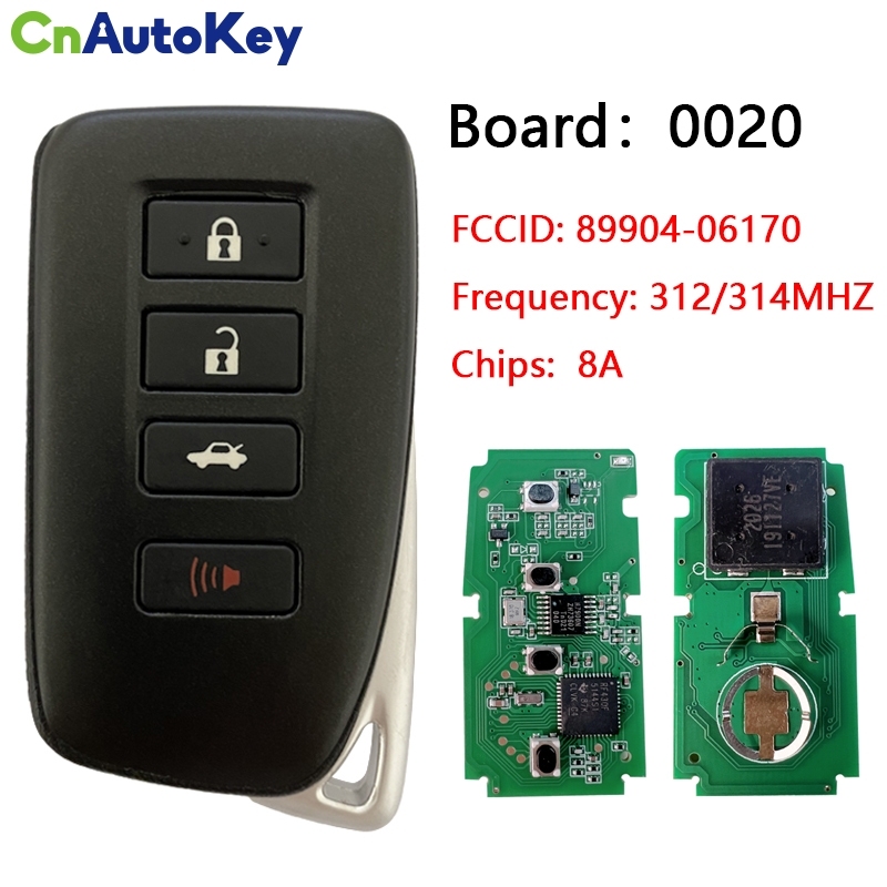 CN052015 2013-2018 Lexus  4-Button Smart-Key   89904-06170  HYQ14FBA (G Board – 0020)