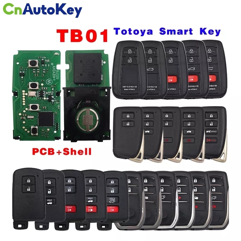 TB-01-4 TB01 KD Smart Key Universal Remote Control with 8A Transponder and Shell for Toyota Corolla RAV4 Camry/Lexus FCCID:0020