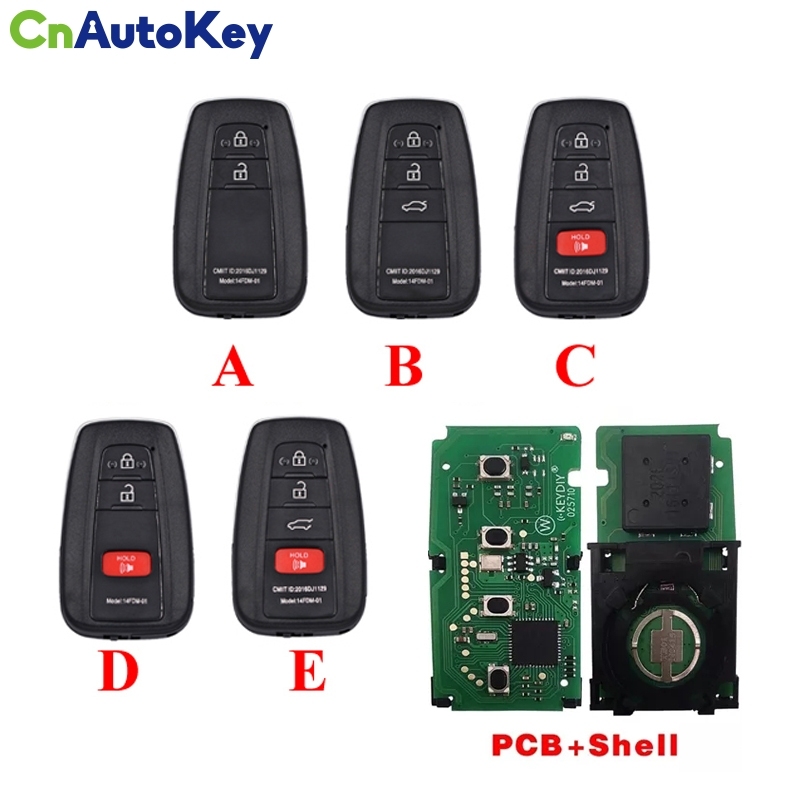 TB-01-4 TB01 KD Smart Key Universal Remote Control with 8A Transponder and Shell for Toyota Corolla RAV4 Camry/Lexus FCCID:0020