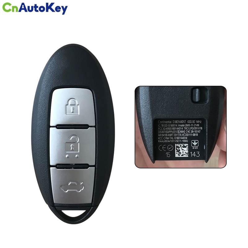 CN027043 3 buttons remote car key 433mhz with 47 chips S180144017 for 2013-2015 NISSAN Teanai