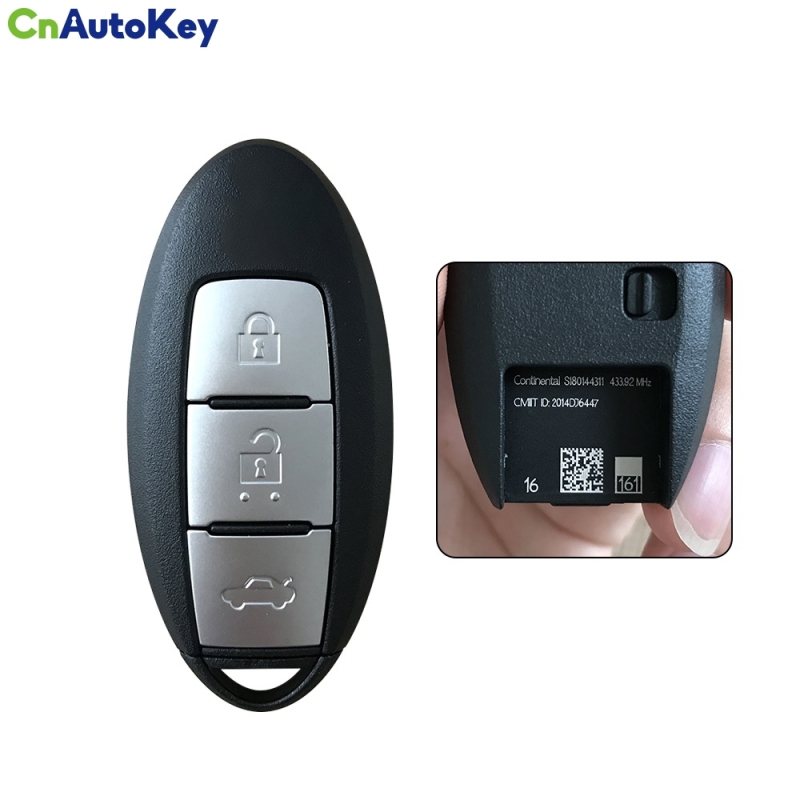 CN027044 3 buttons remote car key 433mhz for 2016-2017 NISSAN New Teana with 4A chip and S180144311