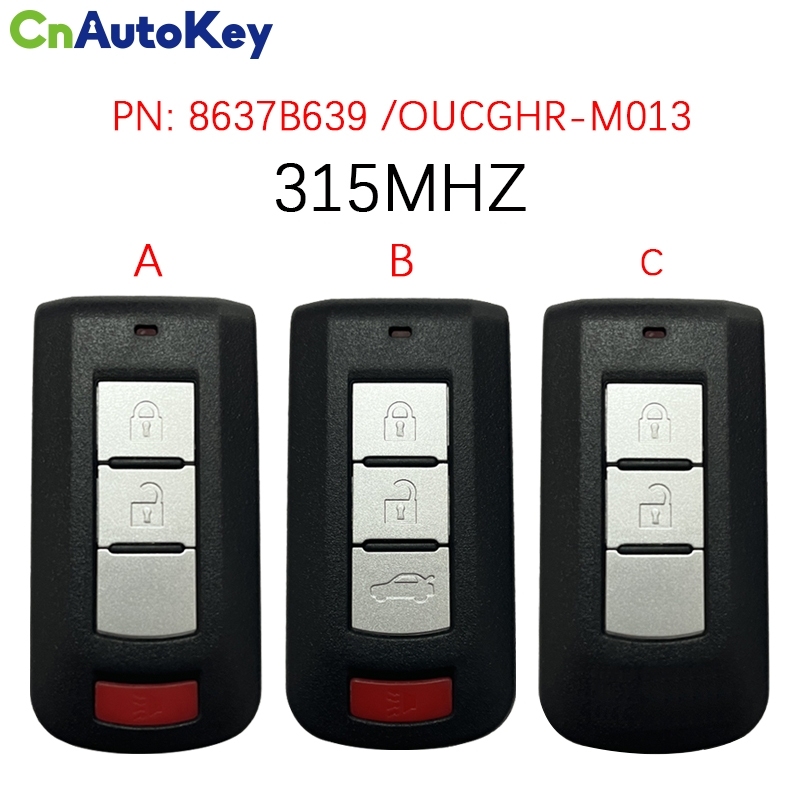 CN011034 2018-2022 Mitsubishi Eclipse Cross / 3-Button Smart Key / PN: 8637B639 / OUCGHR-M013 315MHZ